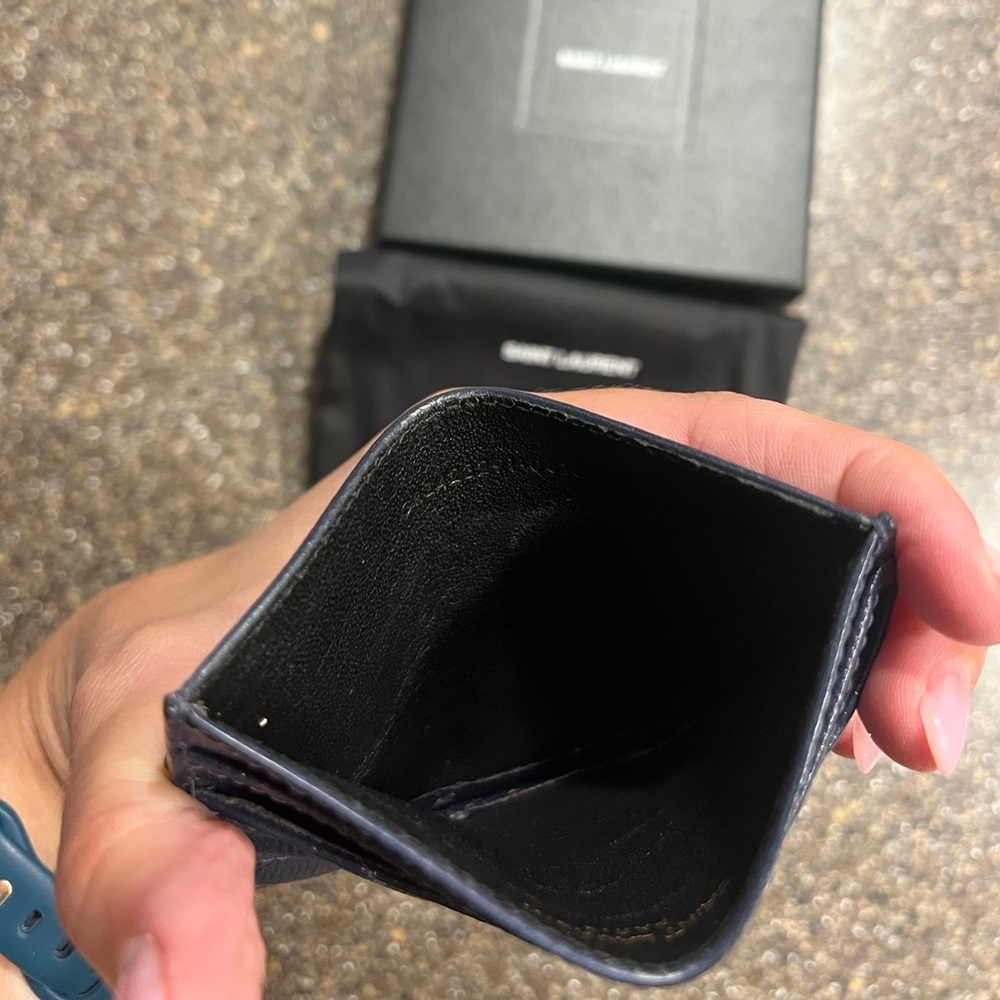 Saint Laurent Navy Blue Card Holder - Picture 5 of 6